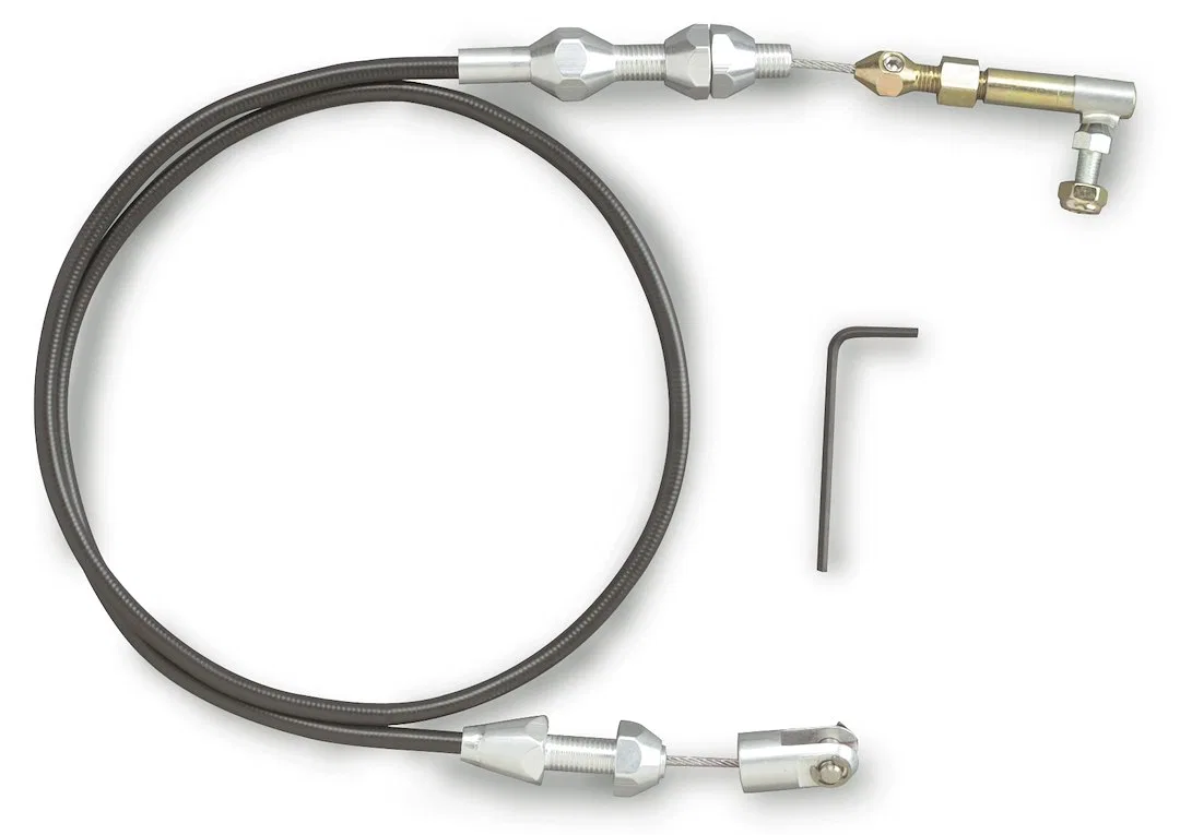 TC-1000U36 – LOKAR Throttle Cable, Universal For Factory/ Aftermarket Pedals Black Housing 36 Inch With Brushed Alumi...